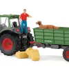 Traktors ar piekabi Schleich FARM WORLD 42608 Melns Zaļš Sarkans Dzeltens