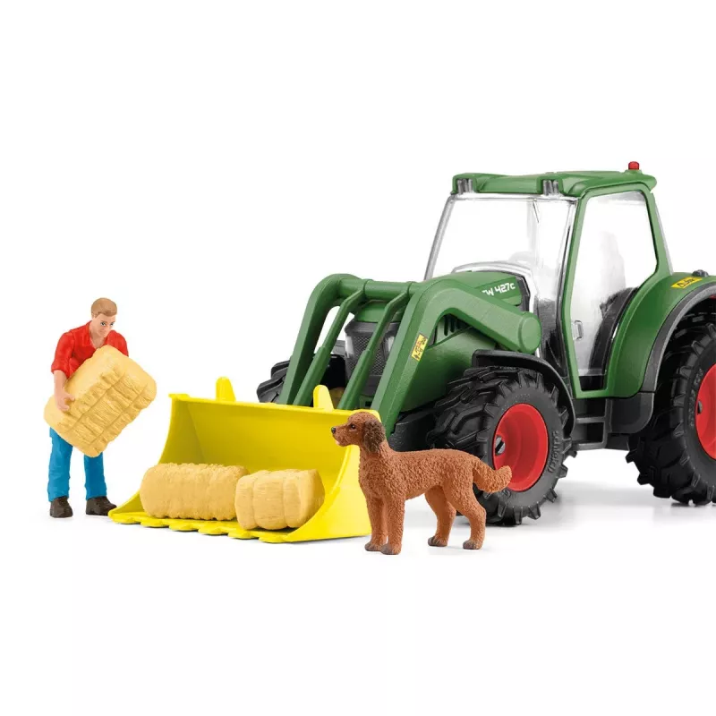 Traktors ar piekabi Schleich FARM WORLD 42608 Melns Zaļš Sarkans Dzeltens