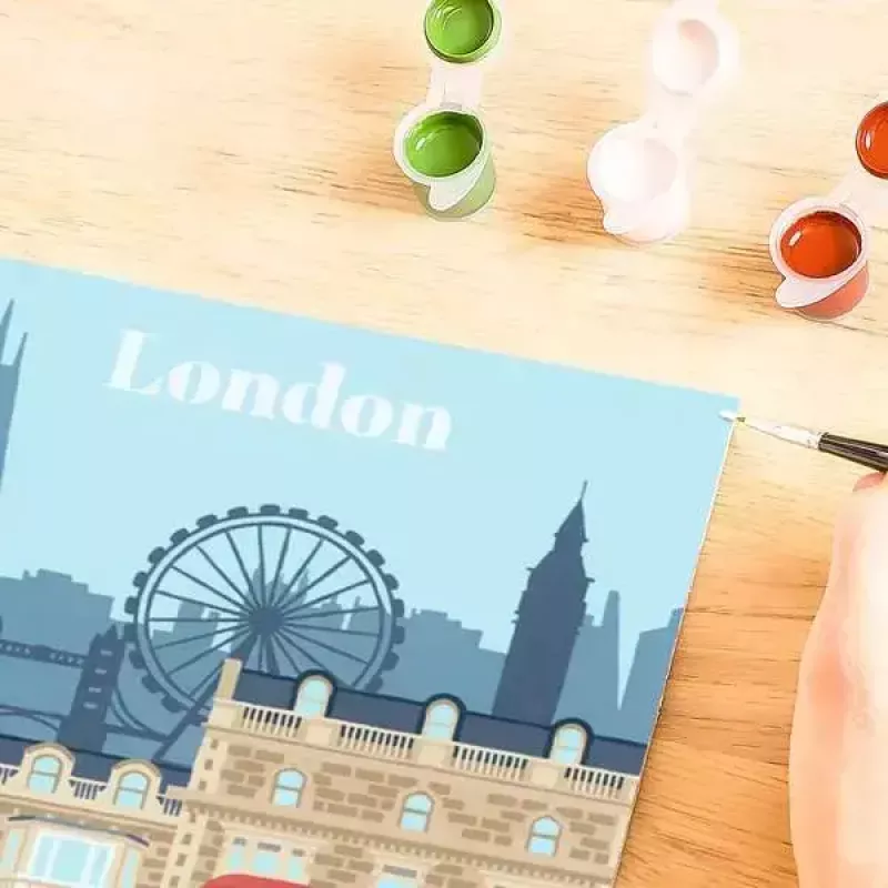 Gleznošanas komplekts Ravensburger CreArt — Krāsainā Londona (modelis 23525) audekla gleznošanai ar numurētu ceļvedi
