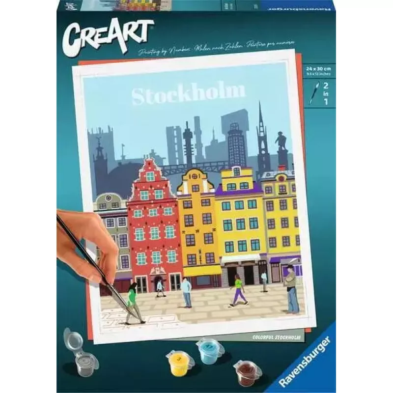 Krāsošanas komplekts Ravensburger CreArt Colorful Stockholm, modelis 23520