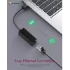 ICY BOX USB 3.0 A-Type uz RJ-45 Ethernet pieslēgvietu, vadu, USB, Ethernet, 1000 Mbit/s, Melns