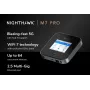Šūnu tīkla maršrutētājs Netgear Nighthawk M7 Pro — Trīsjoslu Wi‑Fi 2.4/5/6 GHz, 5G Sub6, LTE, Gigabit Ethernet, USB-C, pārnēsājams, melns