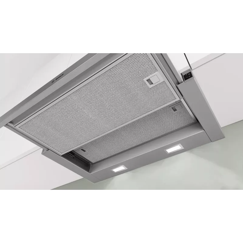 Bosch Serie 2 DFL063W57 tvaika nosūcējs Daļēji iebūvēts (izvelkams) Metālisks, Sudraba 351 m³/h