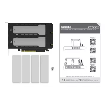 Icy Dock ExpressSlot Elite interfeisa karte MB842MP-B — PCIe karstās nomaiņas 2,5 collu diska nodalījuma adapteris, melns/sudrabains