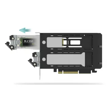 Icy Dock ExpressSlot Elite interfeisa karte MB842MP-B — PCIe karstās nomaiņas 2,5 collu diska nodalījuma adapteris, melns/sudrabains