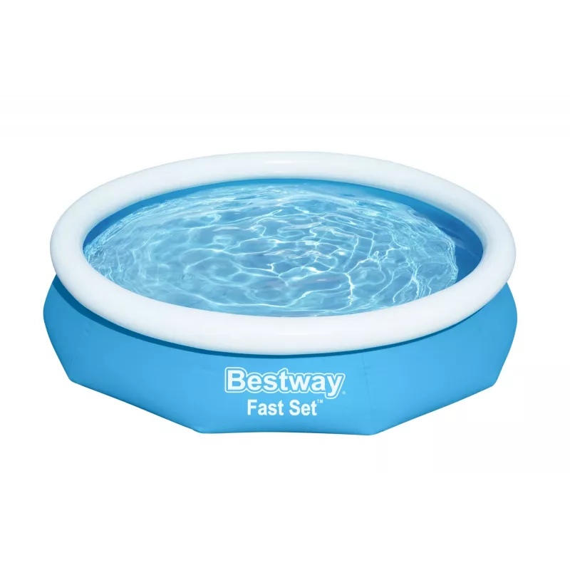 Bestway Fast Set apaļais piepūšamais baseina komplekts 3,05 m x 66 cm, 3200 L, piepūšamais baseins, bērniem un pieaugušajiem, zils, balts, 9,26 kg