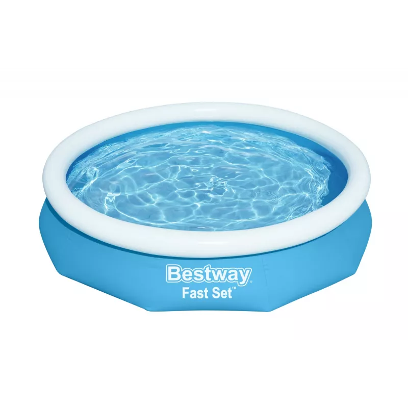 Bestway Fast Set apaļais piepūšamais baseina komplekts 3,05 m x 66 cm, 3200 L, piepūšamais baseins, bērniem un pieaugušajiem, zils, balts, 9,26 kg