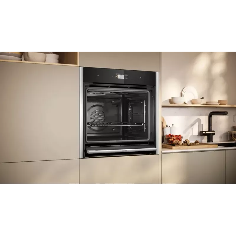 Neff B64CS71N0 cepeškrāsns 71 L Melna, Nerūsējošais tērauds