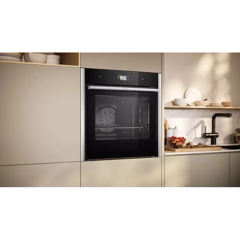 Neff B64CS71N0 cepeškrāsns 71 L Melna, Nerūsējošais tērauds