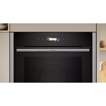 Neff B54CR71N0 krāsns 71 L Melna, Nerūsējošais tērauds