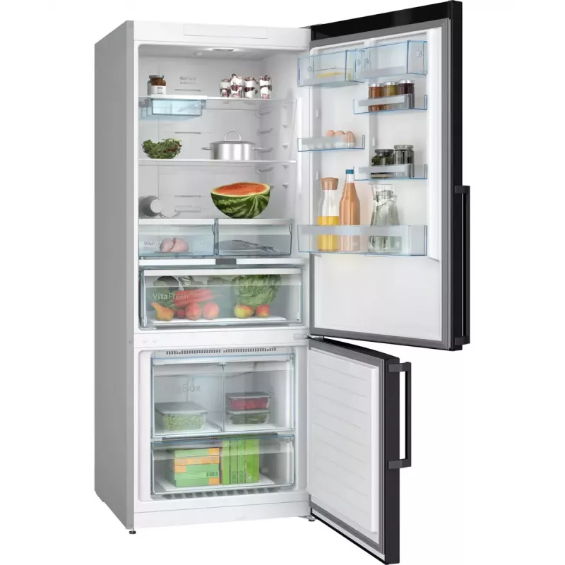 Bosch Serie 6 KGN76AXDR ledusskapis ar saldētavu Brīvstāvošs 526 L Melns