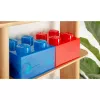 Uzglabāšanas kaste Room Copenhagen LEGO Storage Brick 4 Top Lid Glitter — zila/caurspīdīga