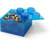 Uzglabāšanas kaste Room Copenhagen LEGO Storage Brick 4 Top Lid Glitter — zila/caurspīdīga