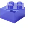 Uzglabāšanas kaste Room Copenhagen LEGO Storage Brick 4 Top Lid Glitter — purpursarkana/caurspīdīga