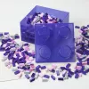 Uzglabāšanas kaste Room Copenhagen LEGO Storage Brick 4 Top Lid Glitter — purpursarkana/caurspīdīga