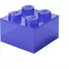 Uzglabāšanas kaste Room Copenhagen LEGO Storage Brick 4 Top Lid Glitter — purpursarkana/caurspīdīga