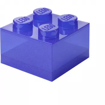 Uzglabāšanas kaste Room Copenhagen LEGO Storage Brick 4 Top Lid Glitter — purpursarkana/caurspīdīga