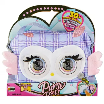 Purse Pets, Print Perfect Hoot Couture Owl, interaktīva mājdzīvnieka rotaļlieta un rokassomiņa ar vairāk nekā 30 skaņām un reakcijām, rotaļlietas meitenēm no 5 gadu vecuma