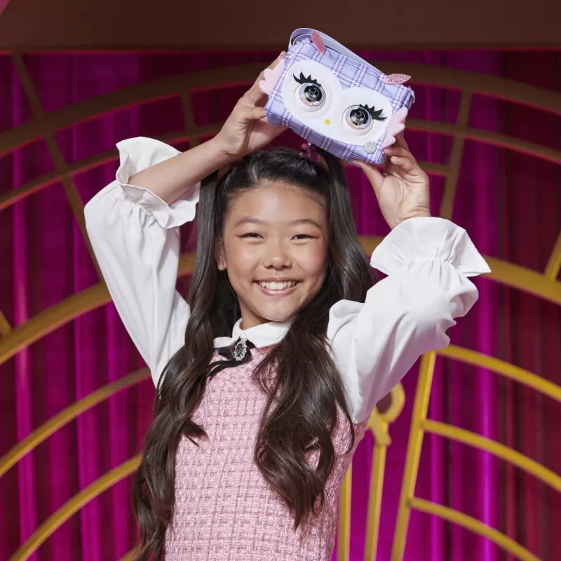 Purse Pets, Print Perfect Hoot Couture Owl, interaktīva mājdzīvnieka rotaļlieta un rokassomiņa ar vairāk nekā 30 skaņām un reakcijām, rotaļlietas meitenēm no 5 gadu vecuma