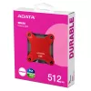 Ārējais SSD ADATA SD620 512 GB, USB 3.2 Gen 2 Micro-USB B, sarkans, silikona korpuss
