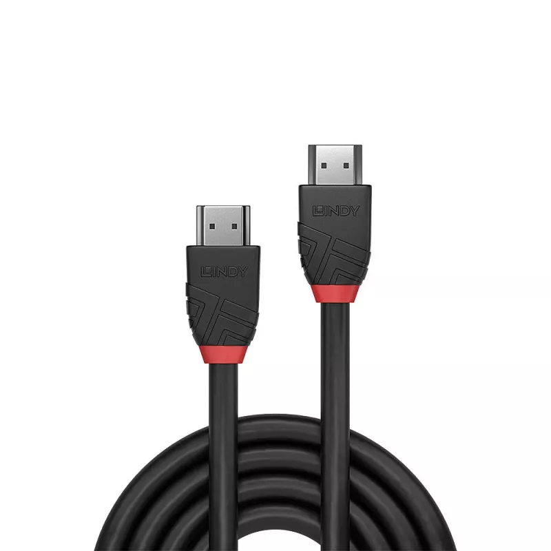 HDMI kabelis Lindy 7.5m standarta HDMI kabelis Melns Line 2.0 10.2 Gbit/s