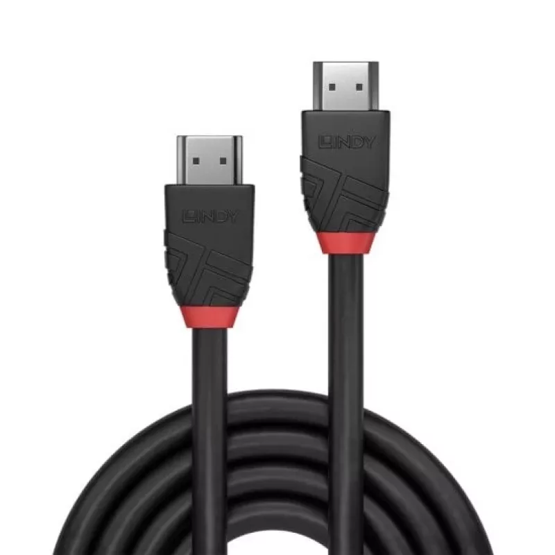 Lindy 1m 8K60Hz HDMI kabelis, Melns Line
