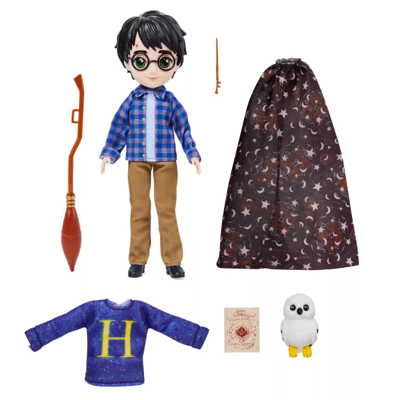 Wizarding World Harry Potter, 8 collu Harija Potera lelles dāvanu komplekts ar neredzamības apmetni un 5 lelles aksesuāriem, bērnu rotaļlietas no 6 gadu vecuma