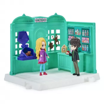 Wizarding World Harry Potter, Magical Minis Honeydukes Sweet Shop ar 2 ekskluzīvām figūriņām un 5 aksesuāriem, bērnu rotaļlietas vecumam no 6 gadiem