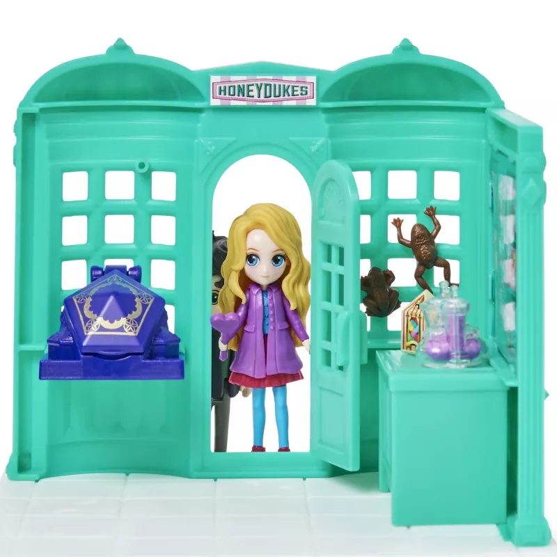 Wizarding World Harry Potter, Magical Minis Honeydukes Sweet Shop ar 2 ekskluzīvām figūriņām un 5 aksesuāriem, bērnu rotaļlietas vecumam no 6 gadiem