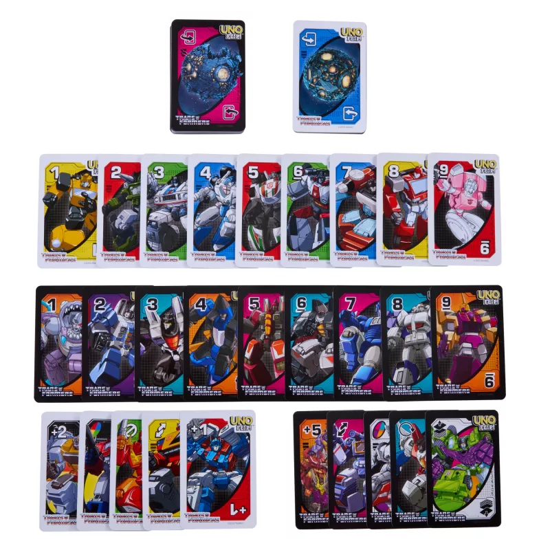 Galda spēle UNO Flip Transformers kāršu spēle bērniem un ģimenes vakariem