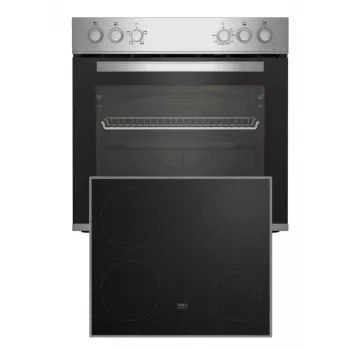 Beko BBUC12020X plīts virsma un cepeškrāsns komplekts Keramiskā plīts virsma Elektriskā