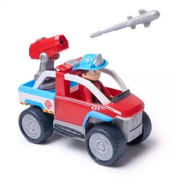 Rotaļu transportlīdzeklis Spin Master Paw Patrol Fire Rescue Ryder's glābšanas transportlīdzeklis ar drona palaišanas ierīci un Ryder figūru