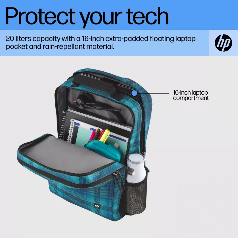 HP Campus XL Tartan Plaid Backpack, mugursoma, 620 g
