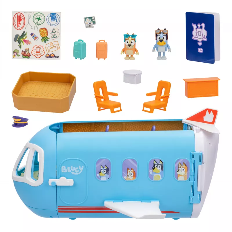 Moose Toys Bluey 3-in-1 lidmašīnas rotaļu komplekts, daudzkrāsains