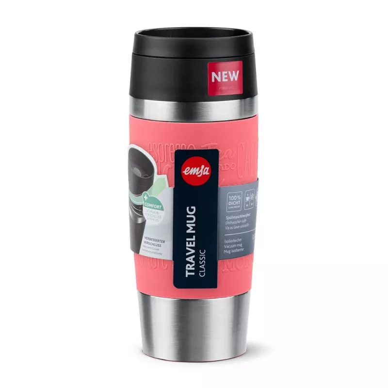 EMSA Travel Mug Classic 360 ml koraļļu nerūsējošā tērauda ceļojumu krūze