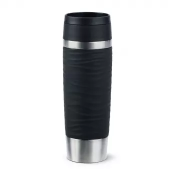 EMSA Travel Mug Waves Grande 500 ml melns, nerūsējošais tērauds