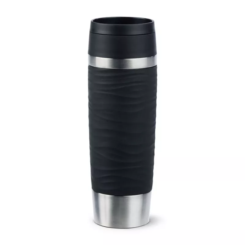 EMSA Travel Mug Waves Grande 500 ml melns, nerūsējošais tērauds
