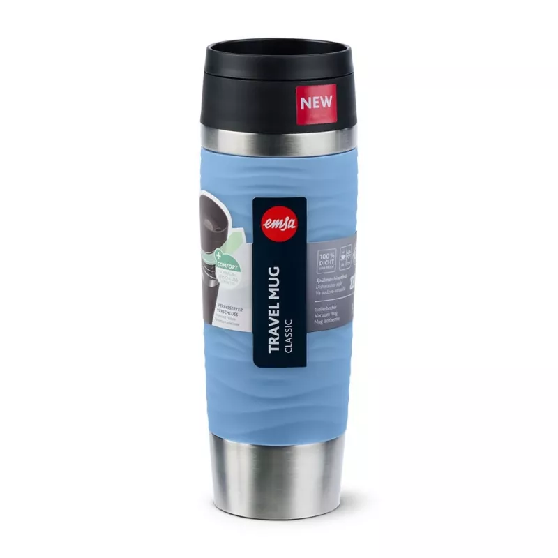 EMSA Travel Mug Waves Grande 500 ml zils, nerūsējošais tērauds