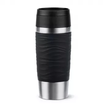 EMSA Travel Mug Waves 360 ml melns nerūsējošā tērauda ceļojuma krūze