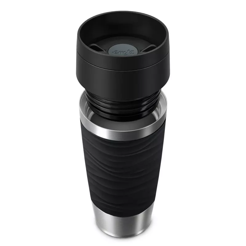 EMSA Travel Mug Waves 360 ml melns nerūsējošā tērauda ceļojuma krūze