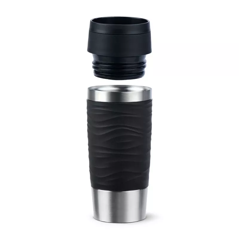 EMSA Travel Mug Waves 360 ml melns nerūsējošā tērauda ceļojuma krūze