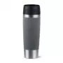 Ceļojumu krūze EMSA Classic Grande 500 ml — pelēks nerūsējošais tērauds, silikona pārklājums, polipropilēna vāks, Ø 8,3 cm × 240 mm