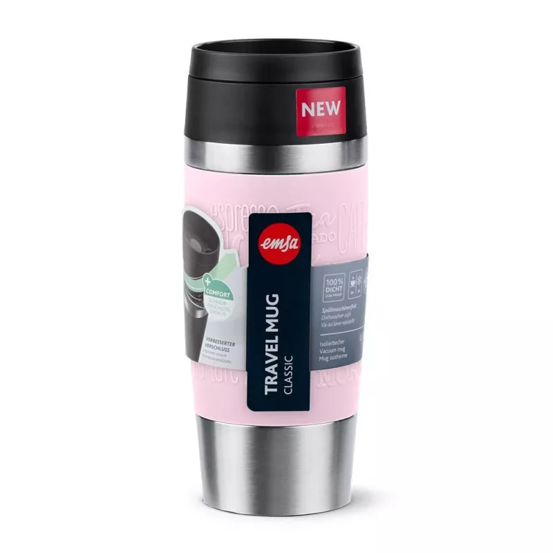 EMSA Travel Mug Classic 360 ml rozā nerūsējošā tērauda ceļojumu krūze