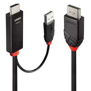 Lindy 1 m HDMI uz DisplayPort kabelis HDMI USB Type-A DisplayPort