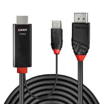 Lindy 1 m HDMI uz DisplayPort kabelis HDMI USB Type-A DisplayPort