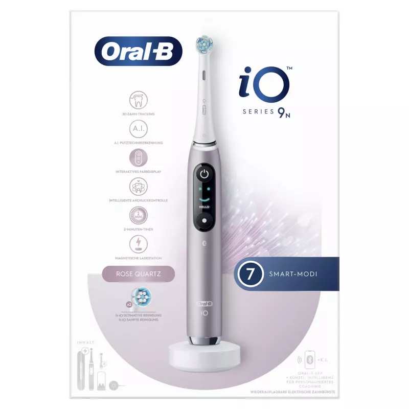 Oral-B iO Series 9n pieaugušo rotējoši svārstīga zobu birste Rožu