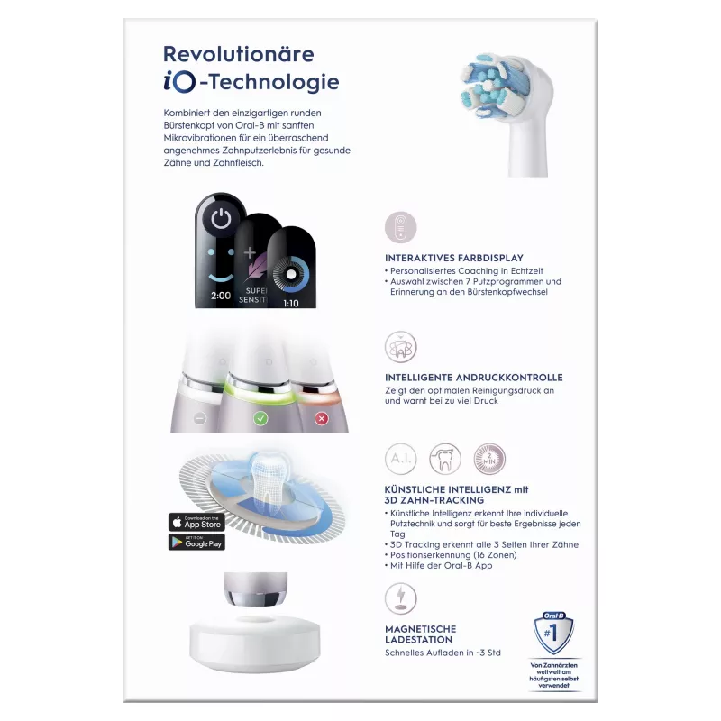 Oral-B iO Series 9n pieaugušo rotējoši svārstīga zobu birste Rožu