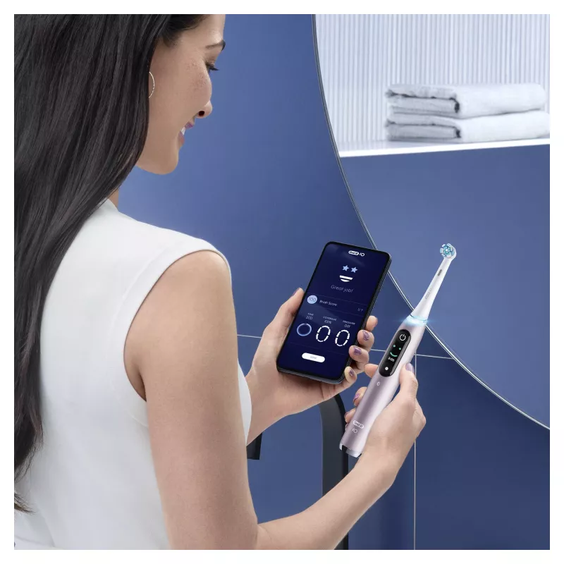 Oral-B iO Series 9n pieaugušo rotējoši svārstīga zobu birste Rožu