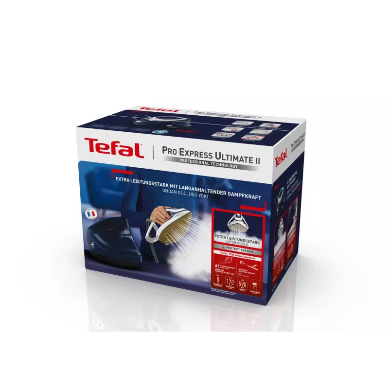 Tefal Pro Express Ultimate II GV9720 1.2 L Durilium Airglide Autoclean Ultra Thin soleplate Blue, balta