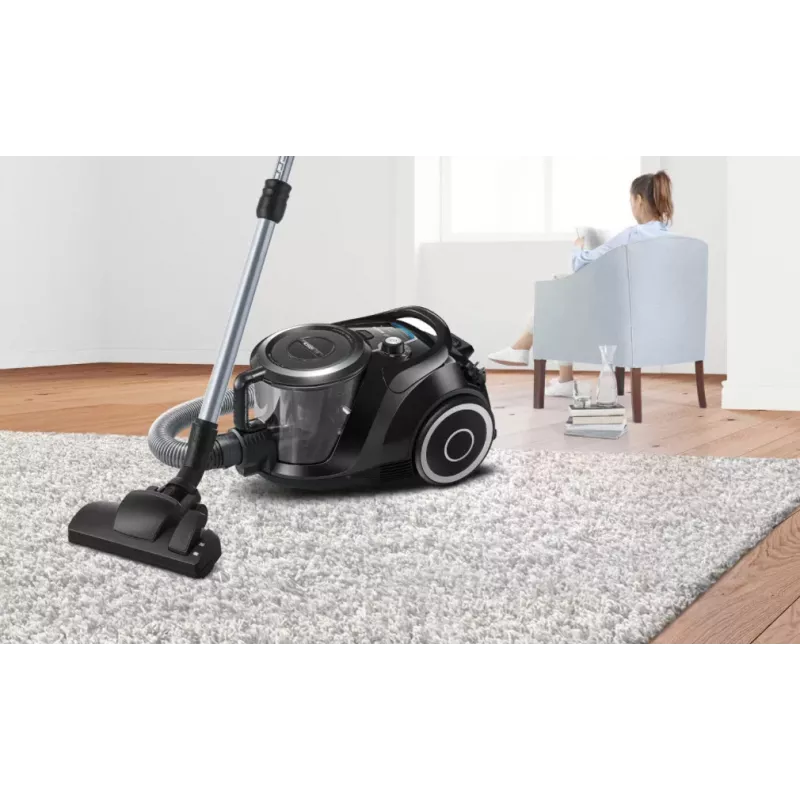 Bosch Serie 6 BGC41XSIL putekļsūcējs 2,4 L cilindriskā tipa putekļsūcējs Sausā tīrīšana 700 W bez maisiņa